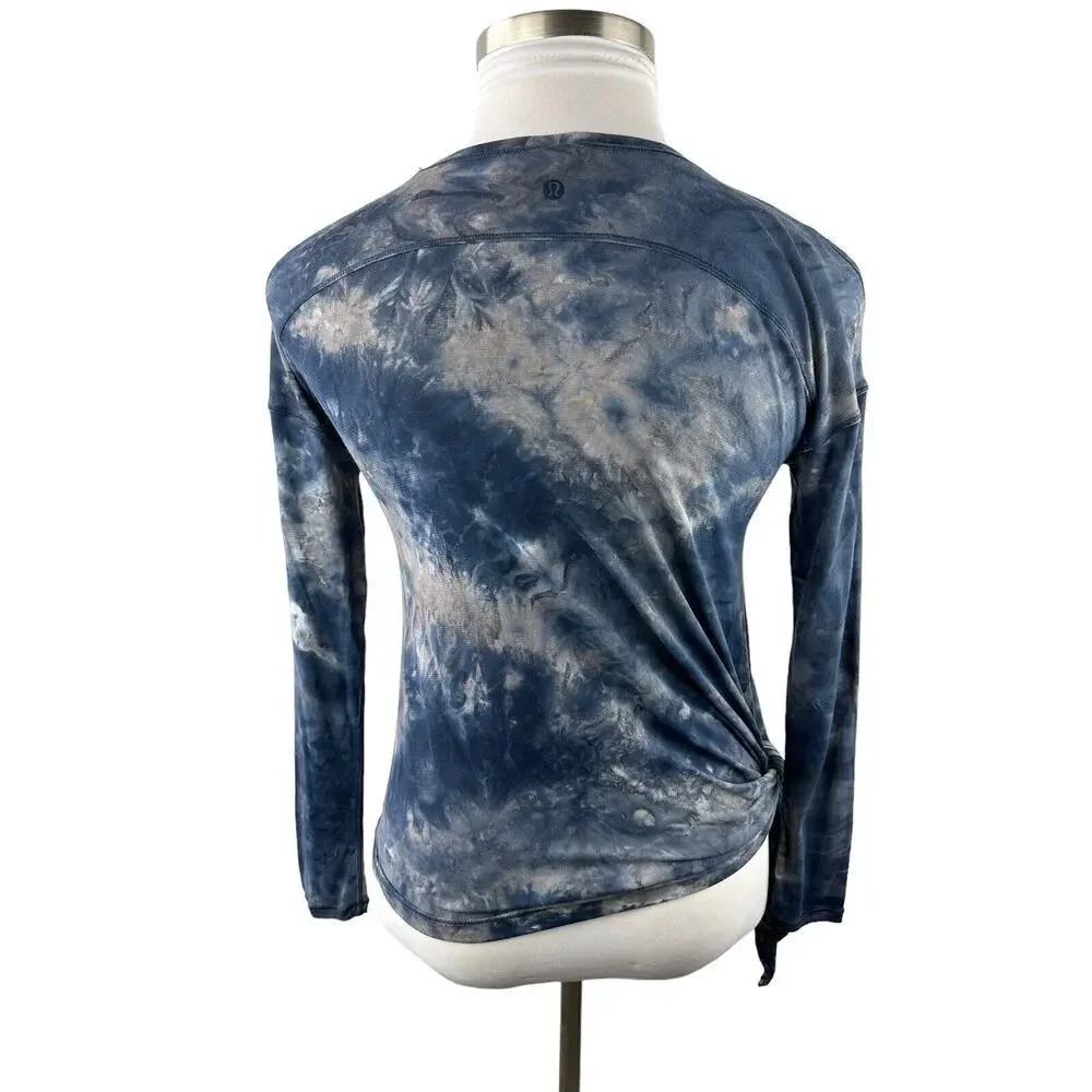 Lululemon To The Point Long Sleeve Top Size 4 Tie Dye Lightweight Active Lounge - Picture 9 of 16
